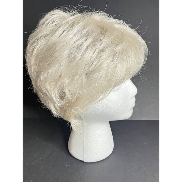 Short Layered White Synthetic Feathered Bangs Wigs By Cheyenne Destin FL Botique - Picture 1 of 9